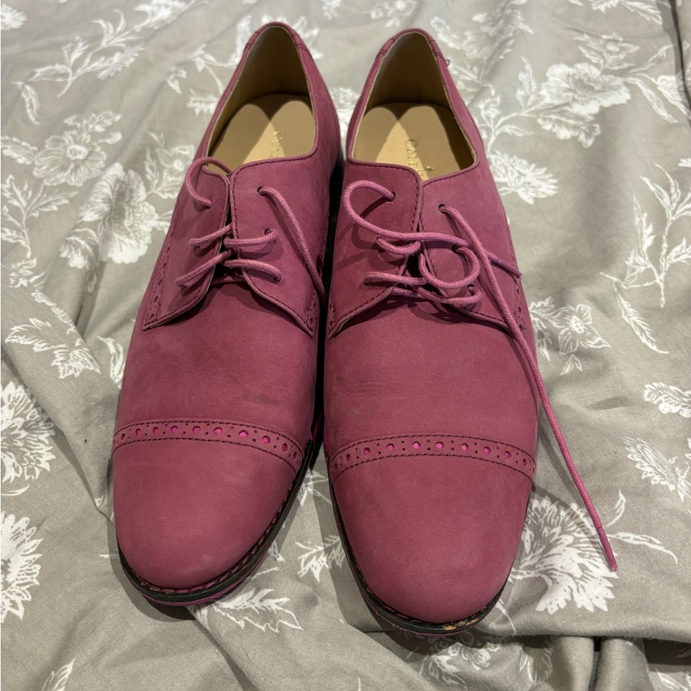 Cole Haan mauve pink suede wing tip oxfords shoes 8.5